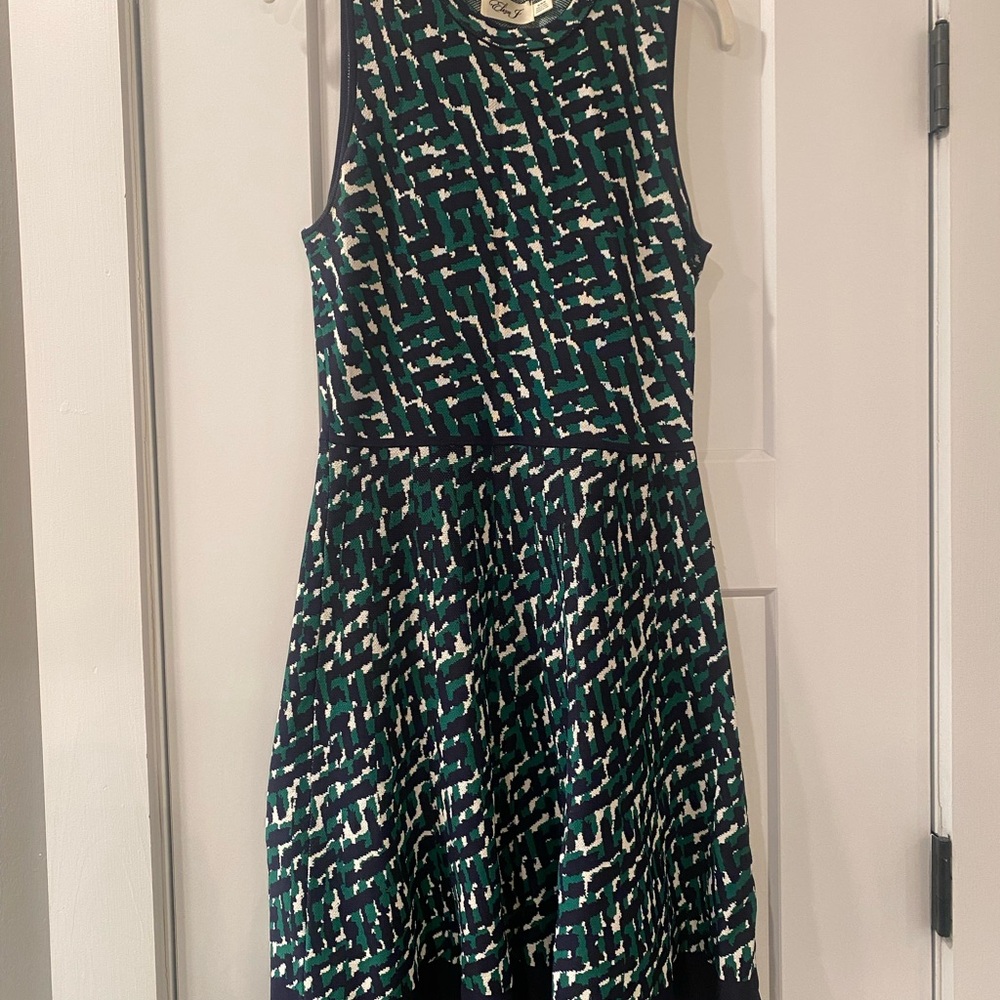 Eliza J Green and Black Patterned Mini Dress